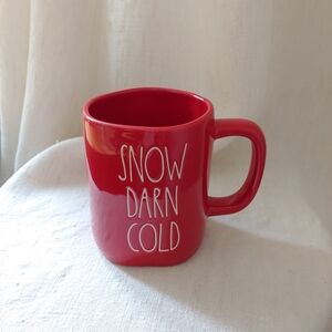 Rae Dunn Mug Red Snow Darn Cold Cup